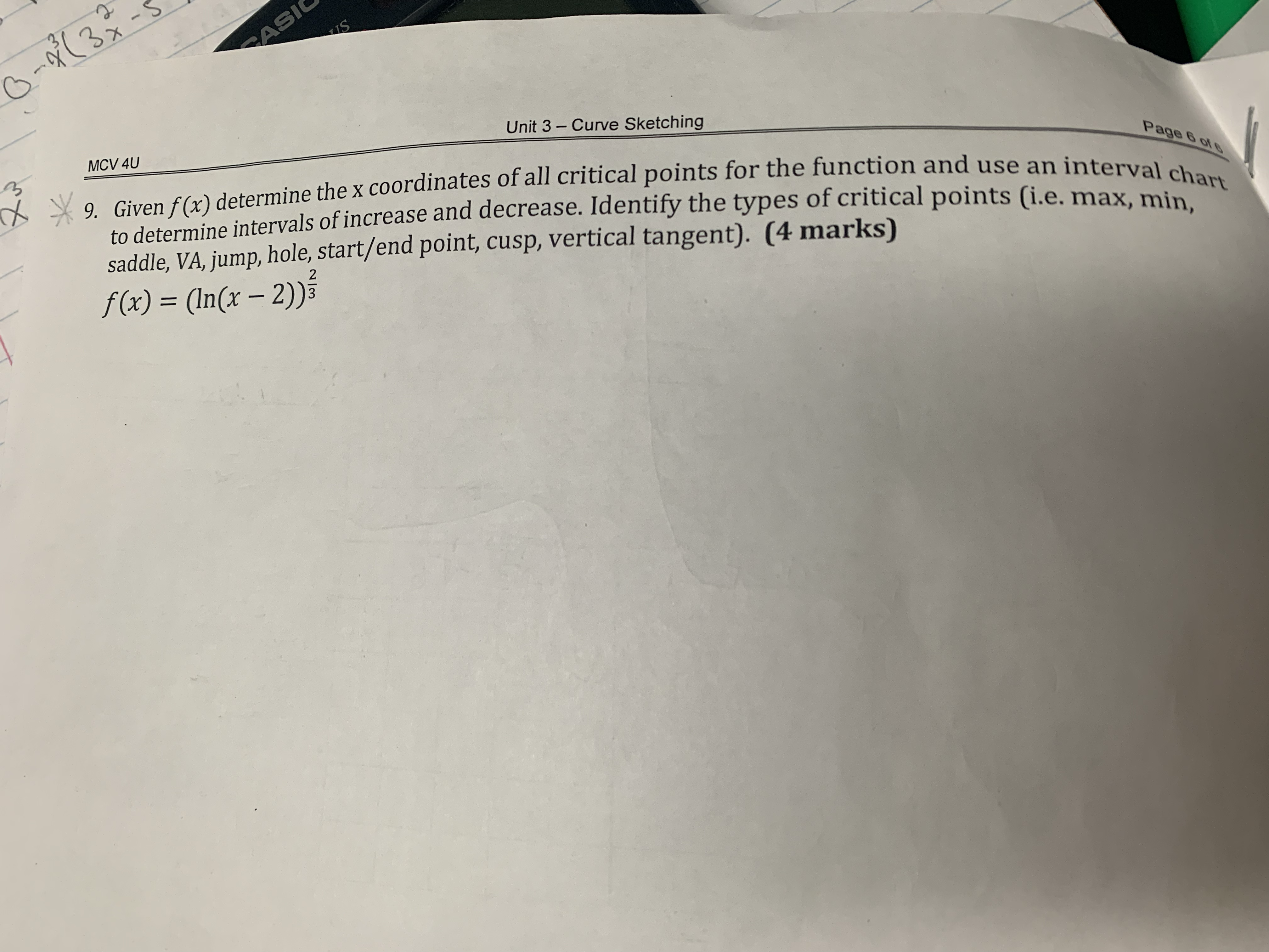 x ( 3 x - ) ASI Unit 3 - Curve