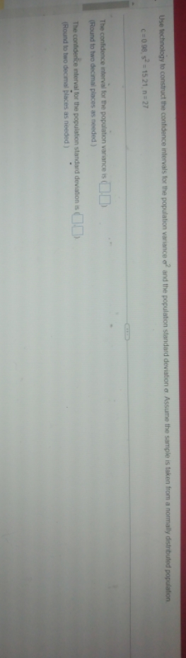 of and the population standard deviation a Assume the sample is taken