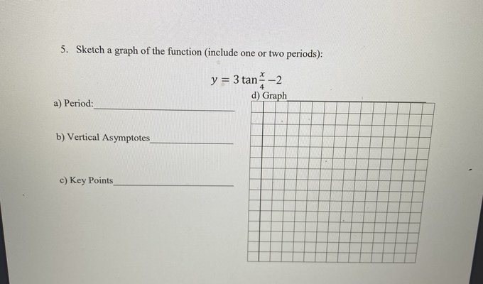 5. Sketch a graph of the function (include one or two