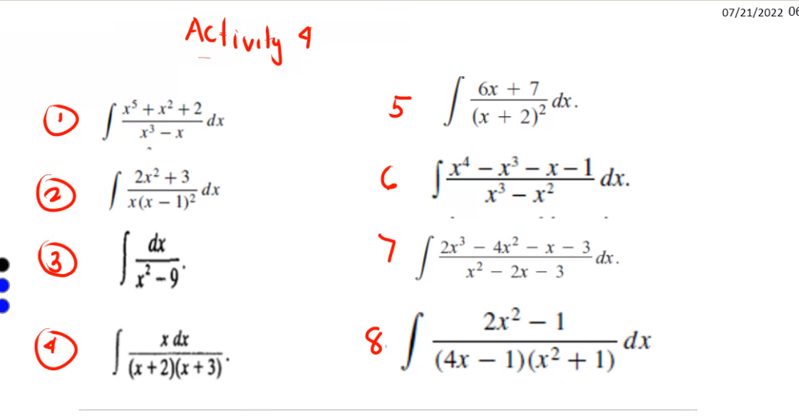 2x2 + 3 dx x(x 2v3 4x2 2-2x x -3 07/21/2022 0