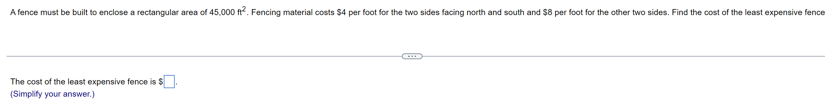  A fence must be built to enclose a rectangular area of