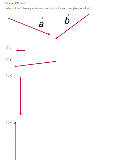 Od) .E...Question 3 (1 point) Which of the following vectors is equivalent
