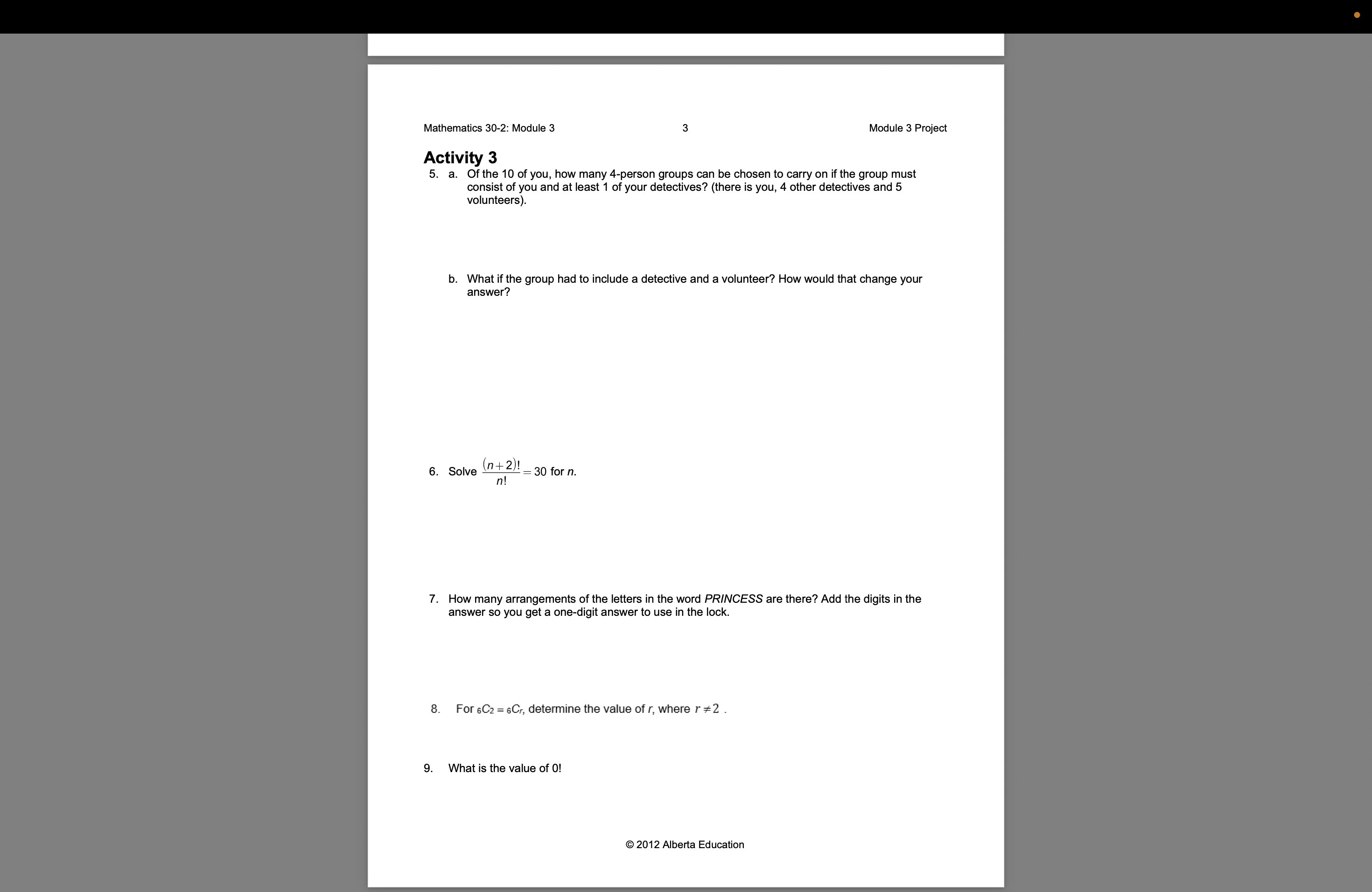 assessment. Submit your completed Module 3 Project using the lename m30_2_P3_youmame. Activity