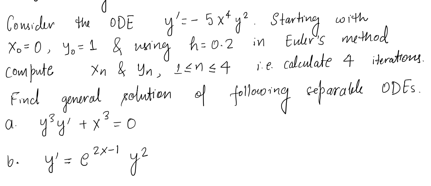 Consider the ODE y' = - 5 x y2. Starting with