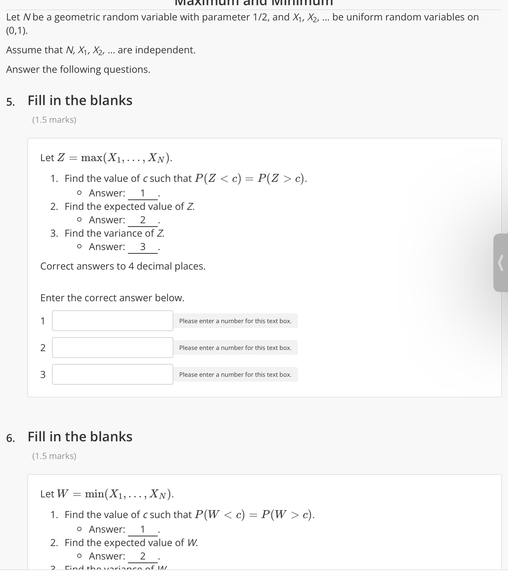 1/2, and X1, X2, ... be uniform random variables on (0,1). Assume