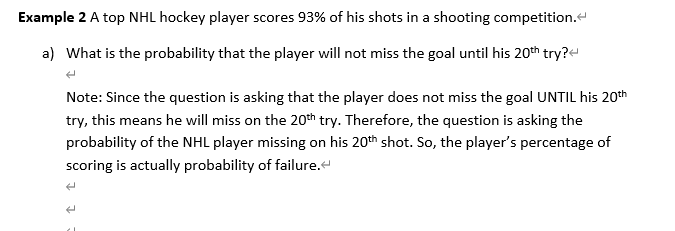 for a single trial p = probability of success for a single