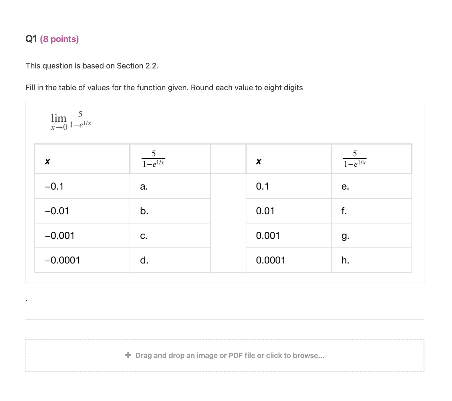  please show work/steps Q1 (8 points) This question is based on