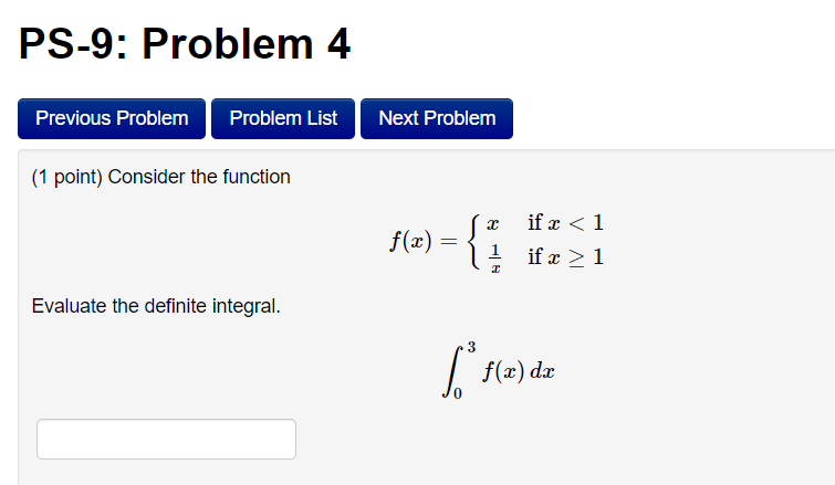  PS-9: Problem 4 Previous Problem Problem List Next Problem (1 point)