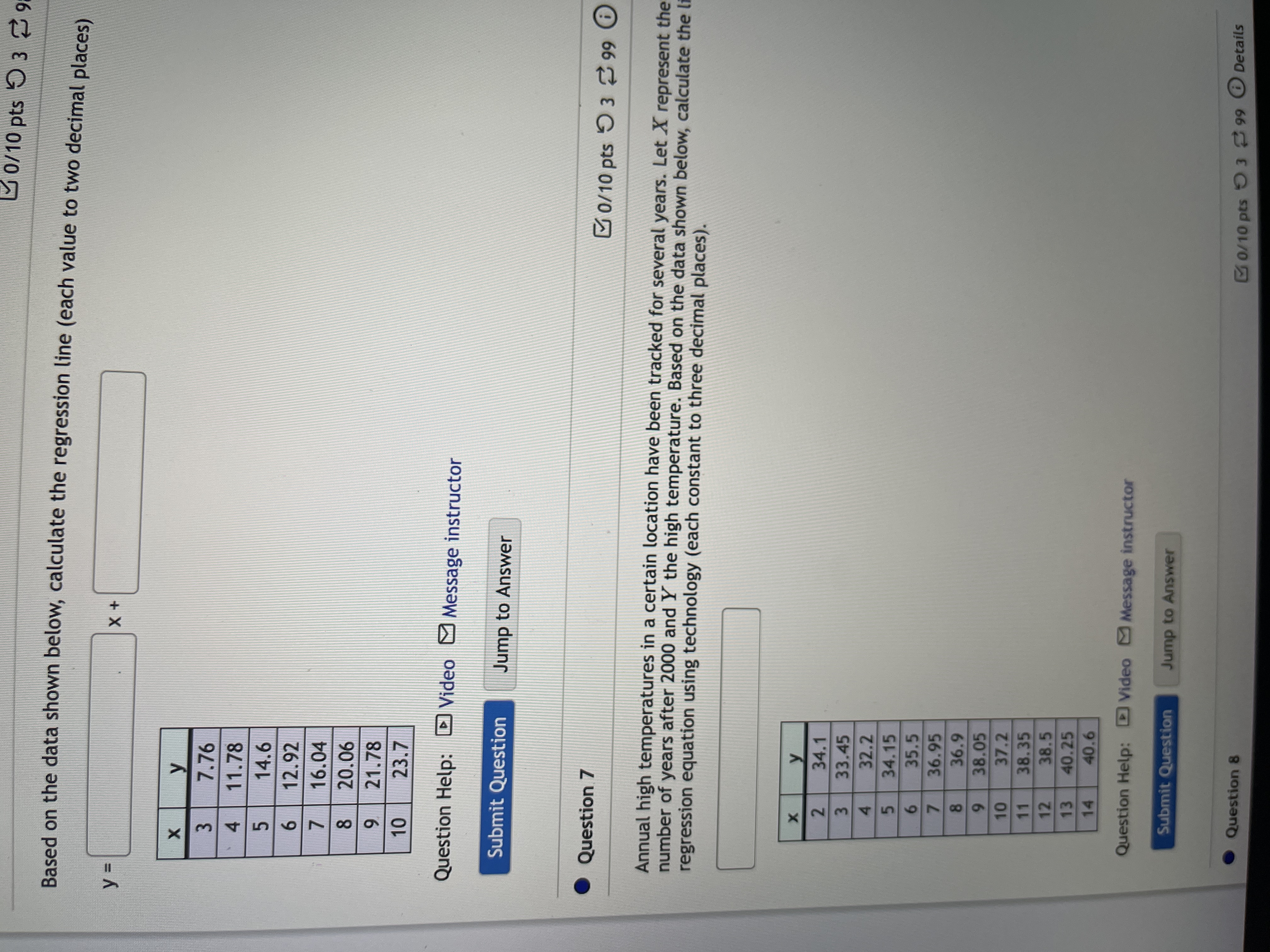 using technology (each constant to three decimal places). X y 2 34.1