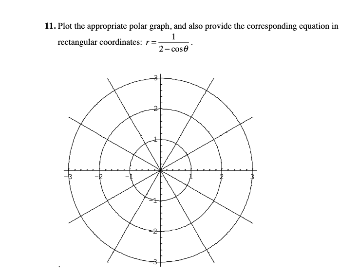 11. Plot the appropriate polar graph, and also provide the corresponding equation