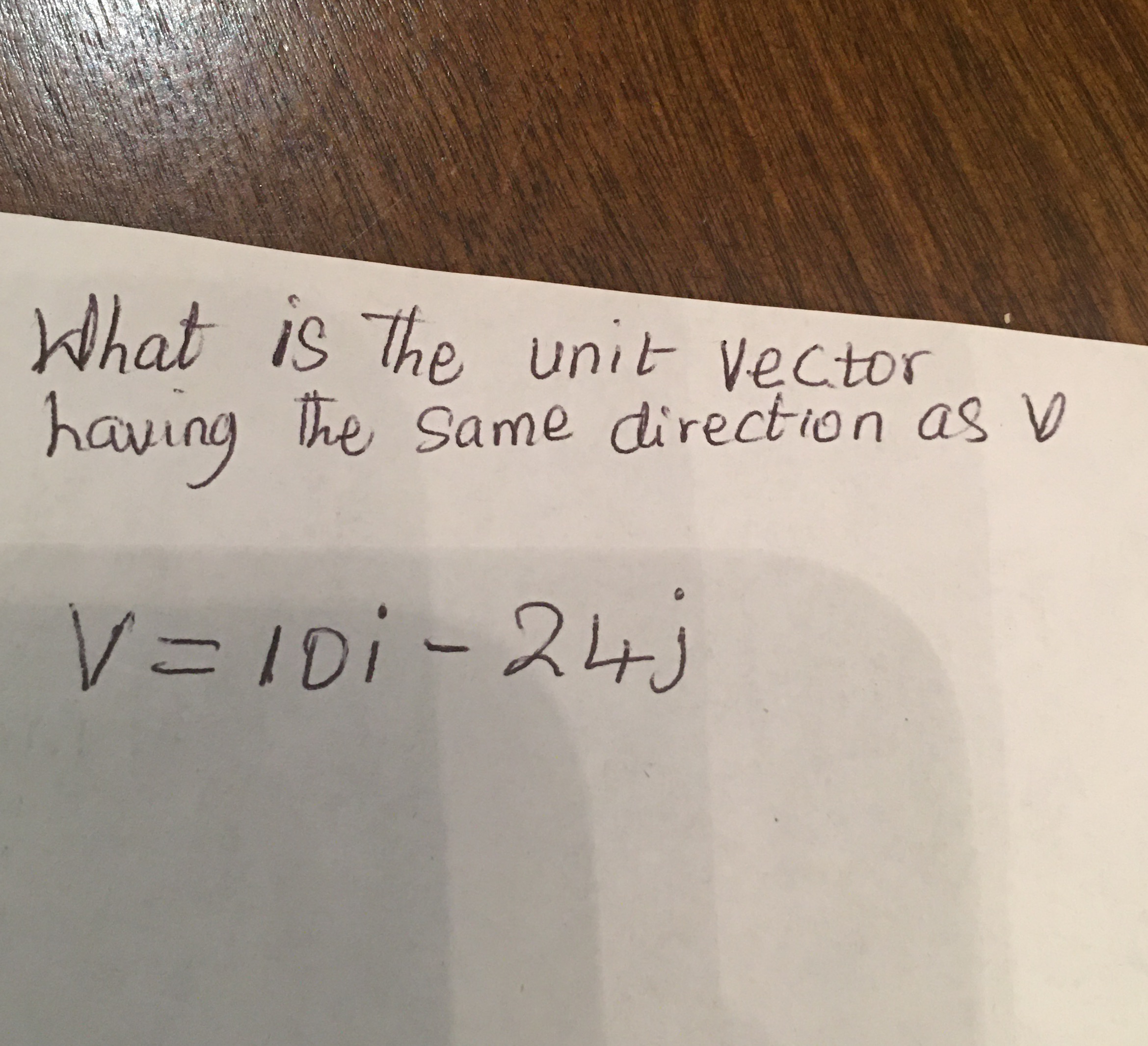 is Unil- Vector Same derecho n ag V