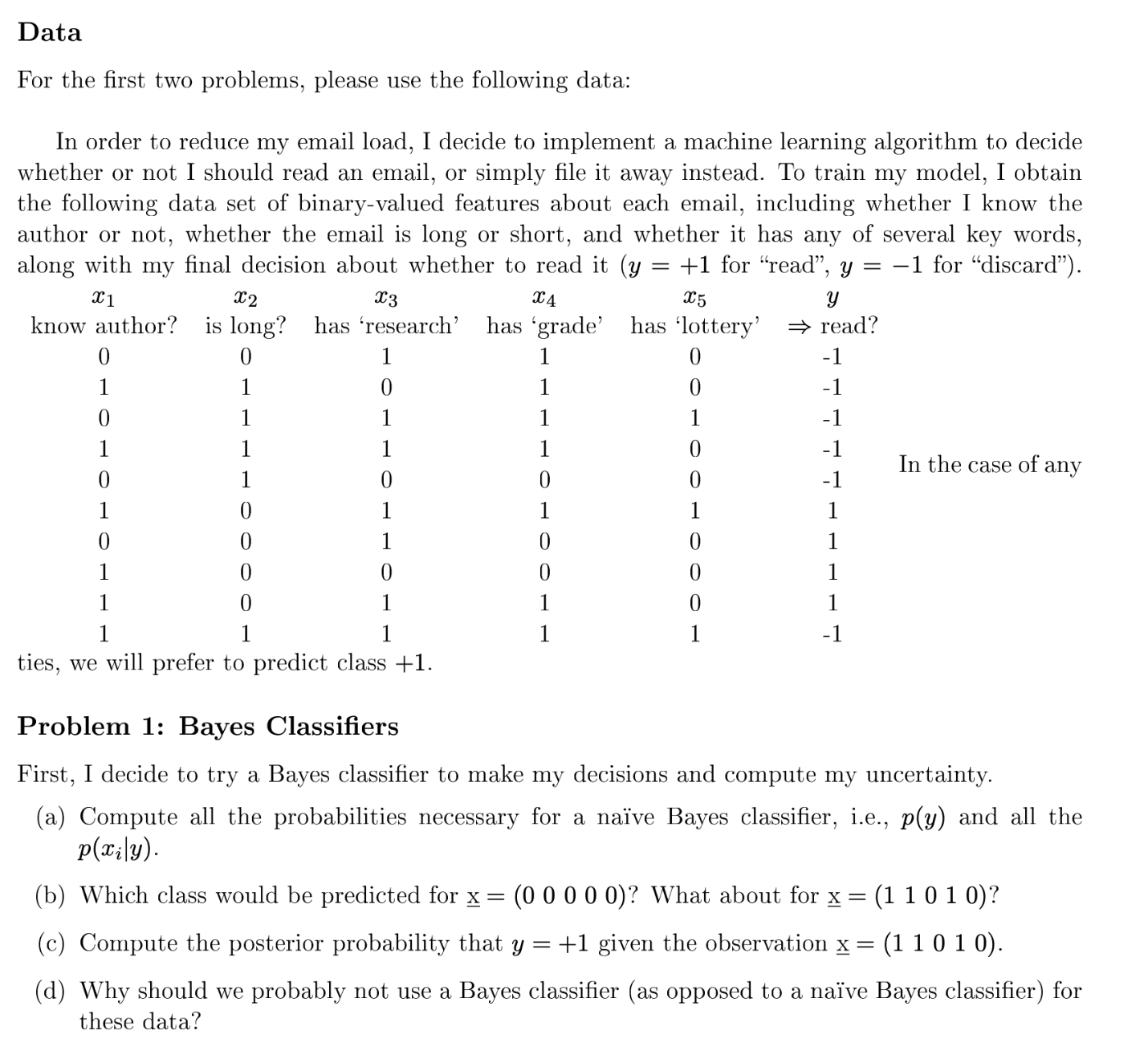 two problems, please use the following data: In order to reduce my