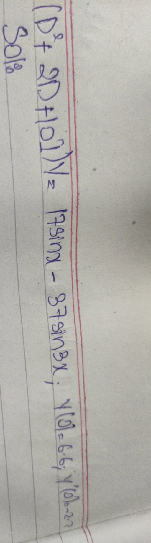  Q solve using un-determined coefficient method differential equation 