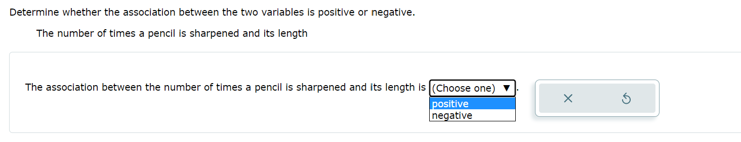  Determine whether the association between the two variables is positive or