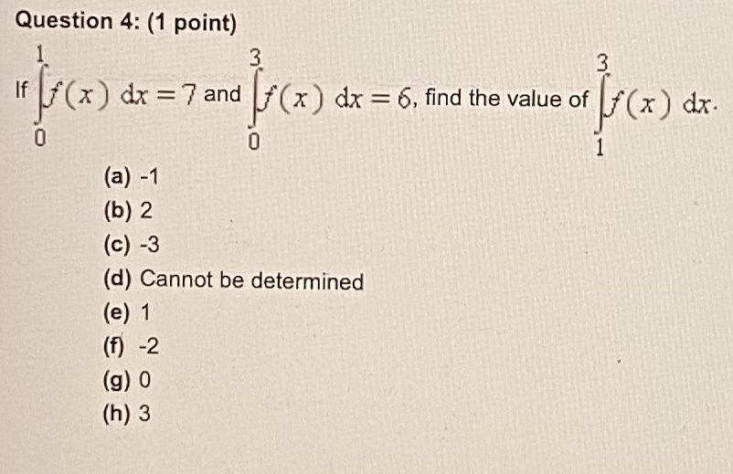  Please answer multiple choice and show work Question 4: (1 point)