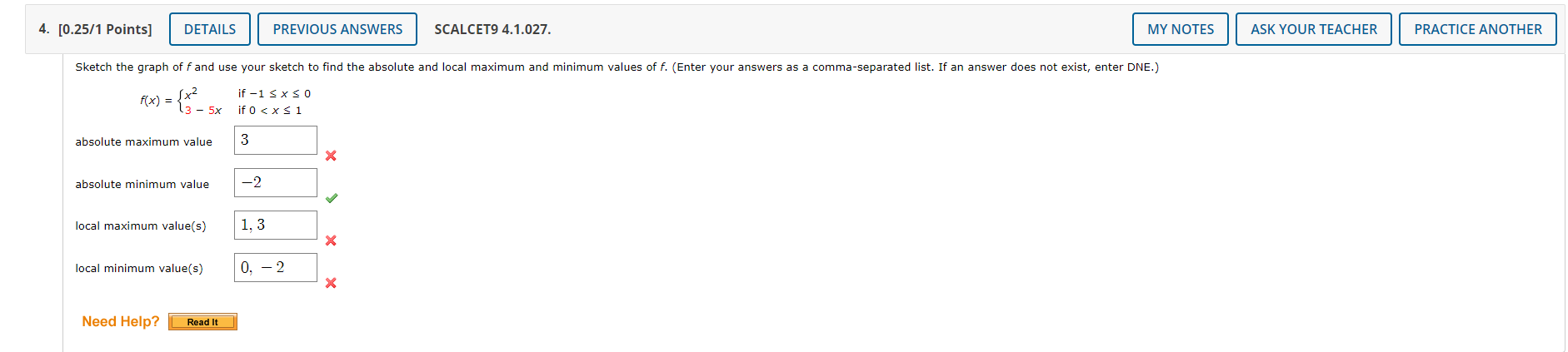 DETAILS PREVIOUS ANSWERS SCALCET9 4.1.022. MY NOTES ASK YOUR TEACHER PRACTICE ANOTHER