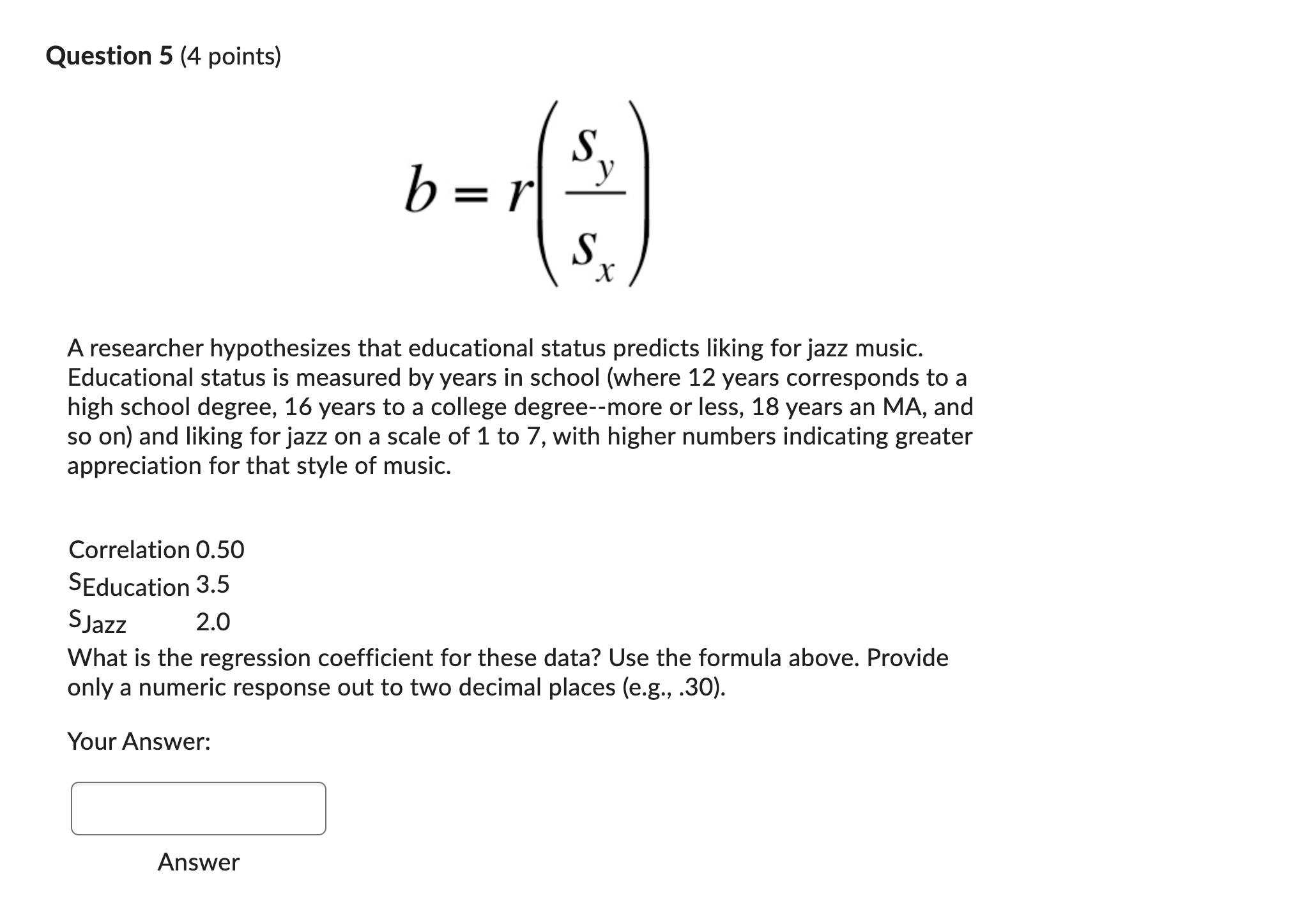 Make sure to enter only the correlation in your answer and carry