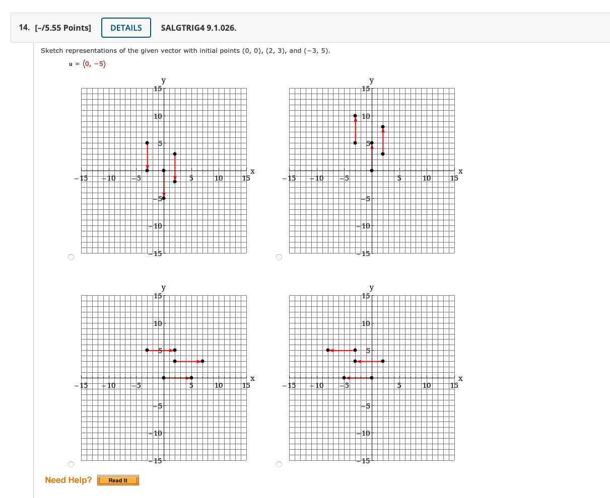 9) Need Help? Read it Watch It 3. [-/5.55 Points] DETAILS SALGTRIG4