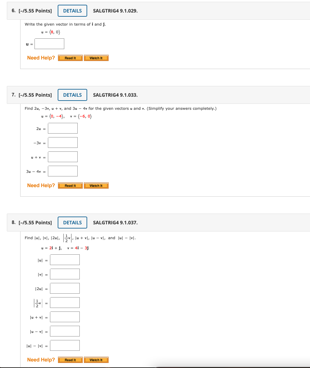the terminal point. (x, y) = ( Need Help? Read It Watch
