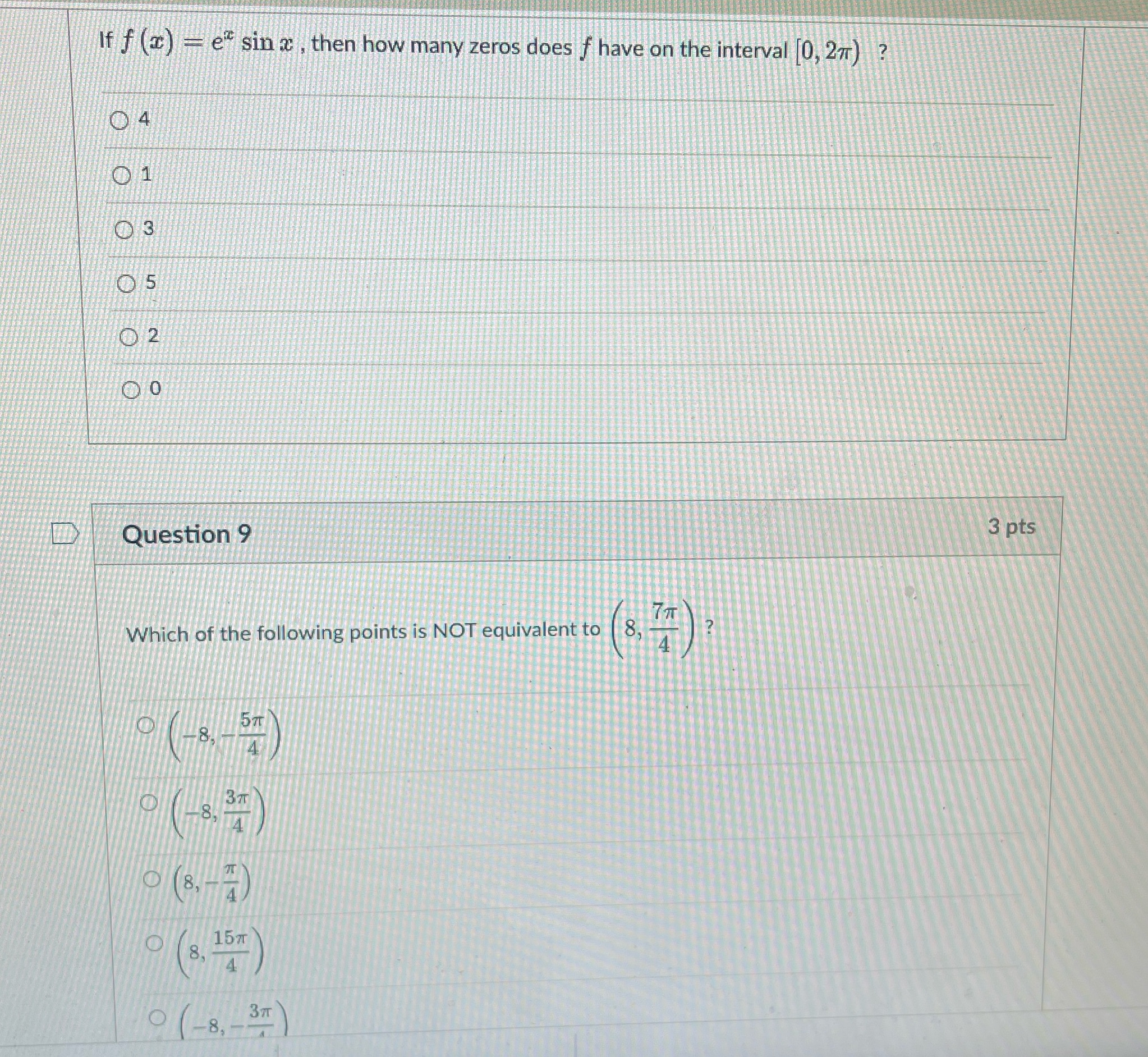  If f (x) = e" sin x , then how many
