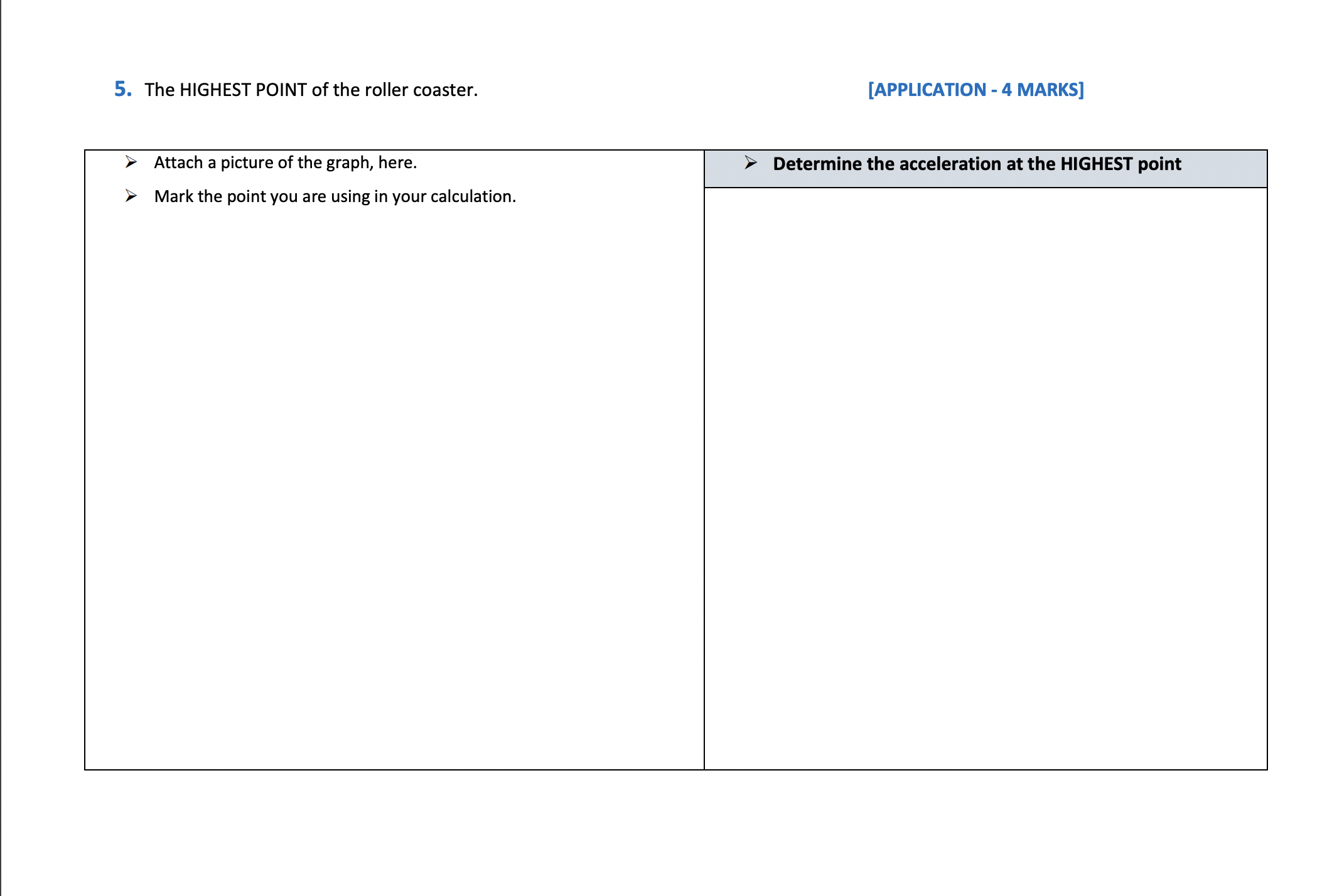 submit a hard copy (in the spaces provided, please include a graph