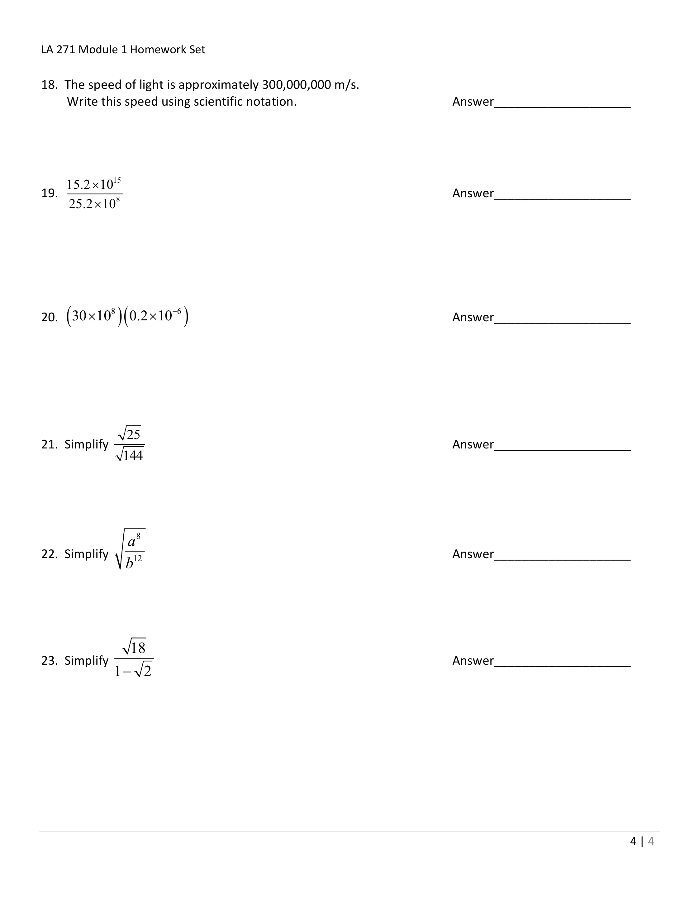 all your work. Academy of Art University LA 271: Algebra with Geometry