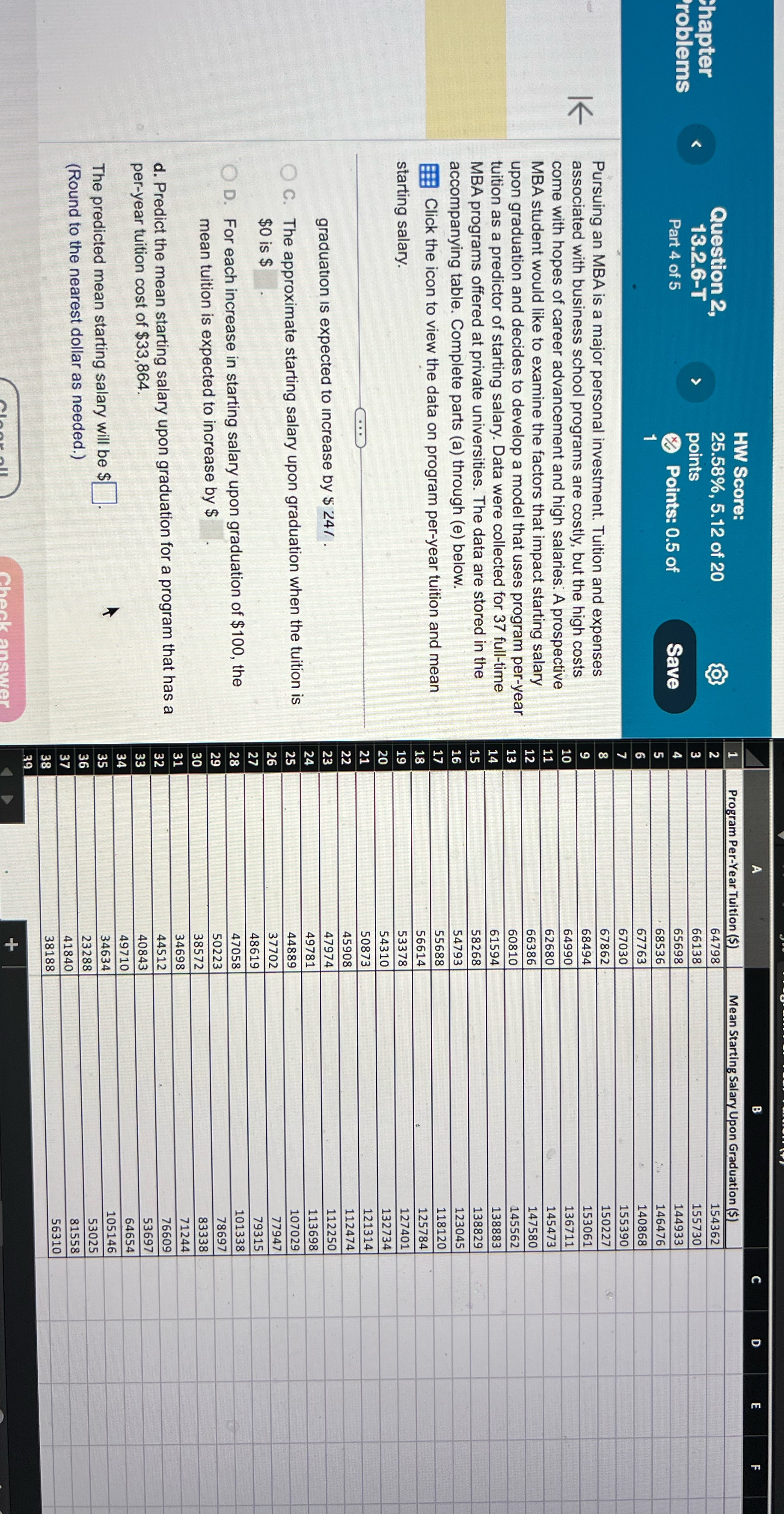  Please Find C CO U LL HW Score: Program Per-Year Tuition