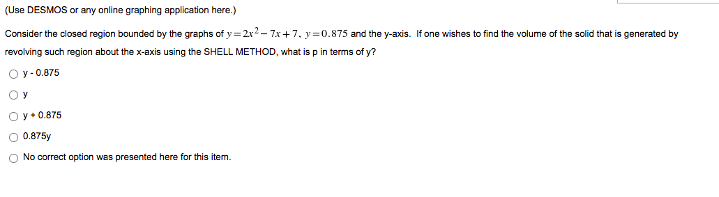 x2| + c O No correct option was presented here for this