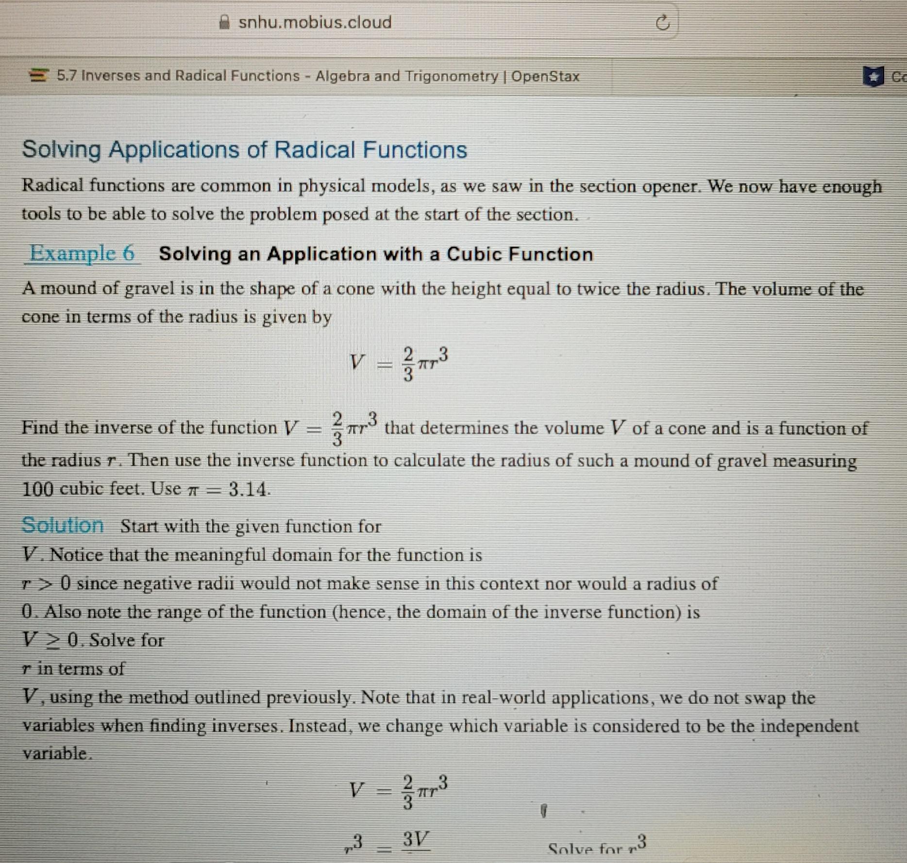 0 . Also note the range of the function (hence, the domain