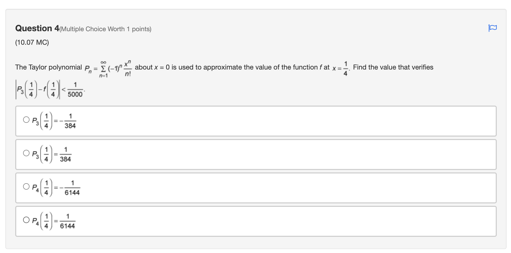 PA Al - 6144 O PA Al - 6144Question 5(Multiple Choice Worth