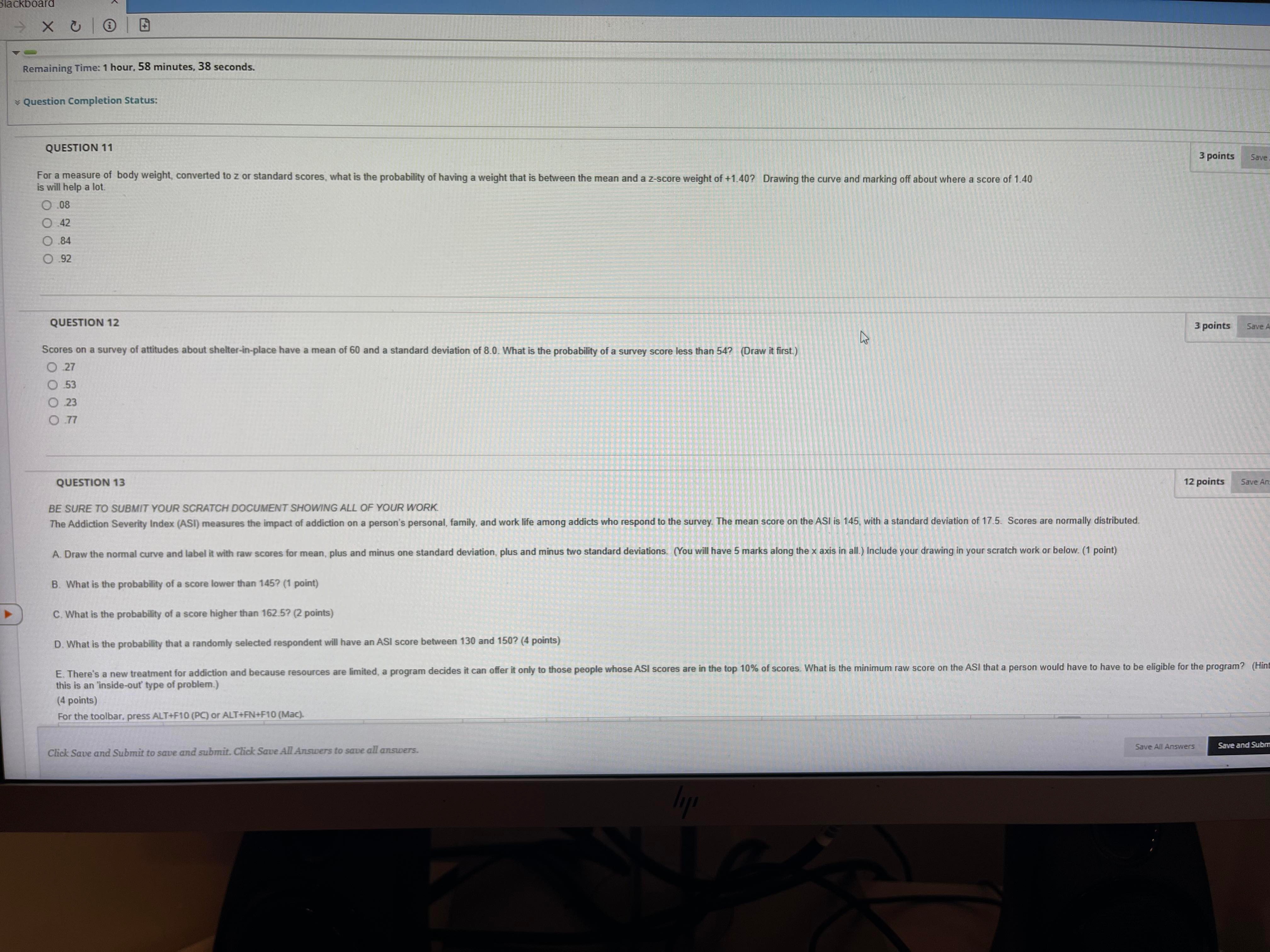 FEEDBACK. Question Completion Status: QUESTION 14 A diagram of the Central Limit
