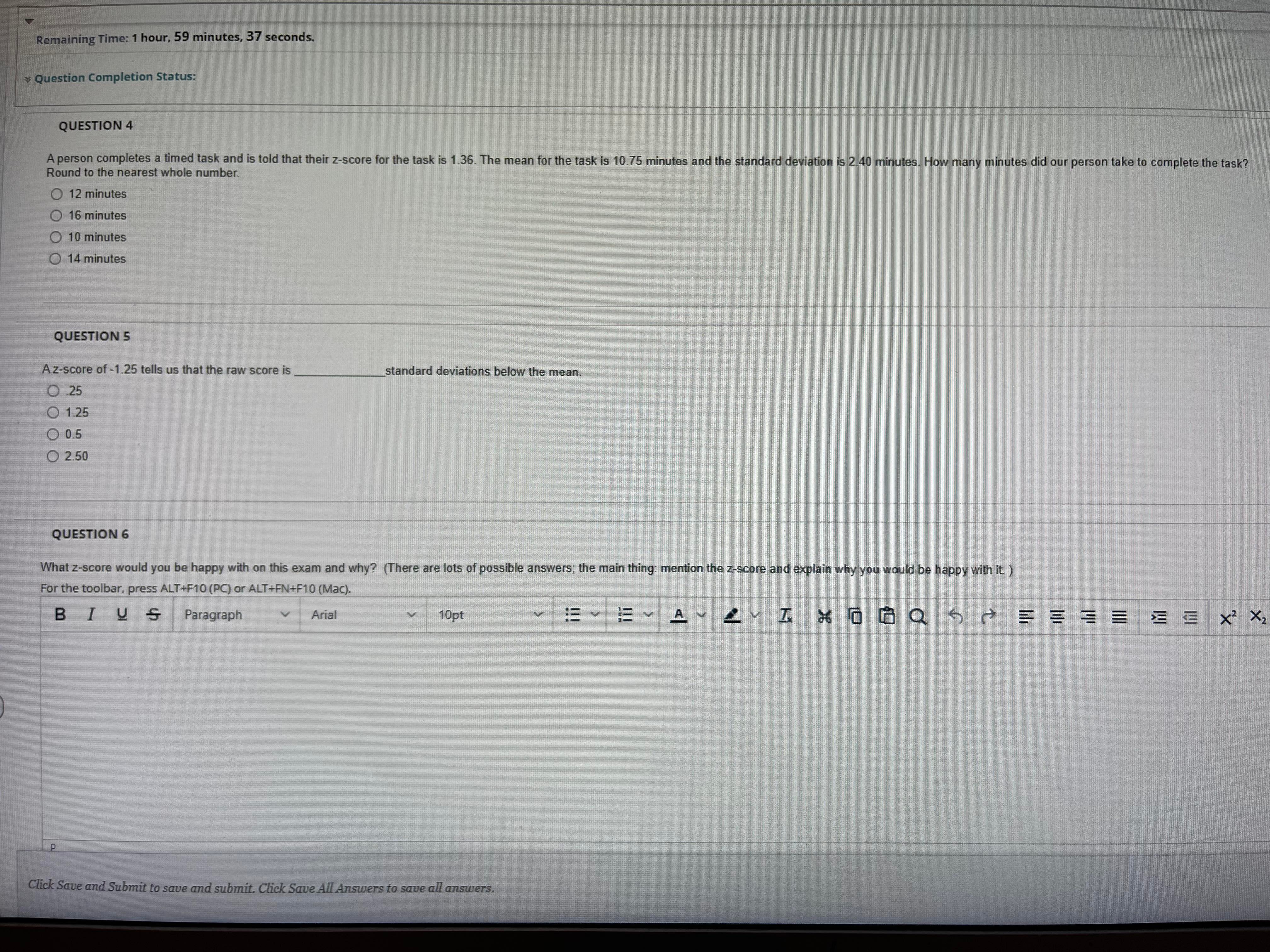 error O Range Standard deviation Standard range QUESTION 16 The distribution of