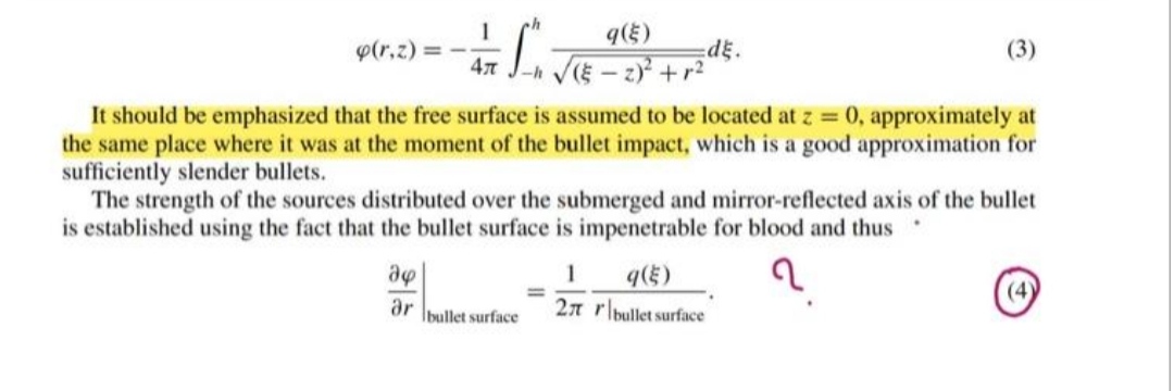 It should be emphasized that the free surface is assumed to be