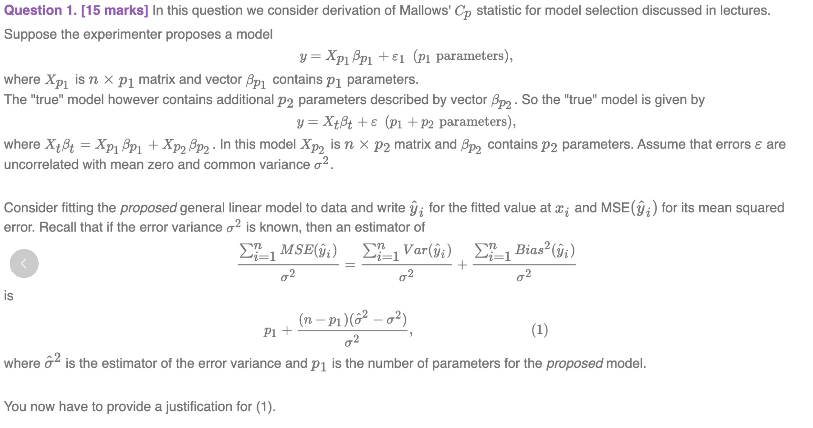  It is a Stat Question Question 1. [15 marks] In this