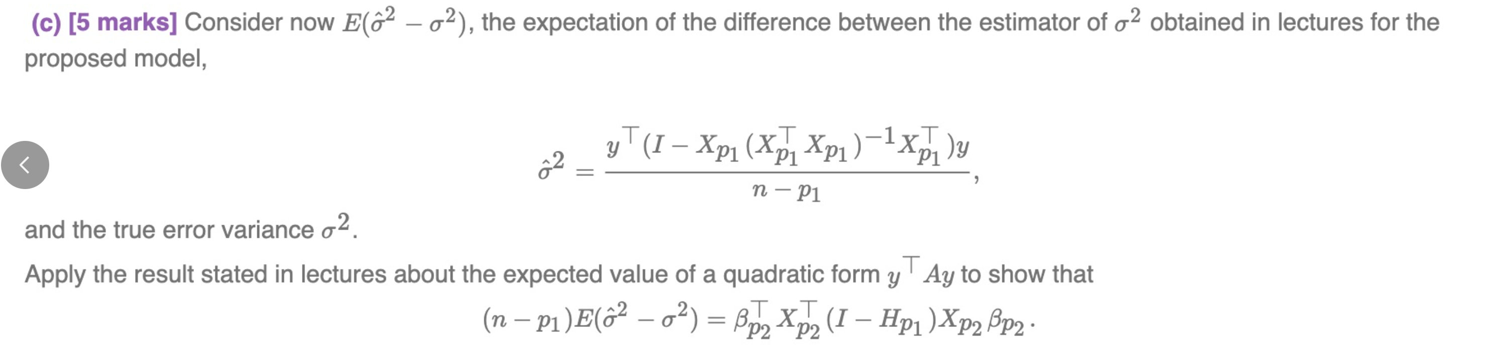 + 51 (P1 Paralneters), where X111 is n x p1 matrix and