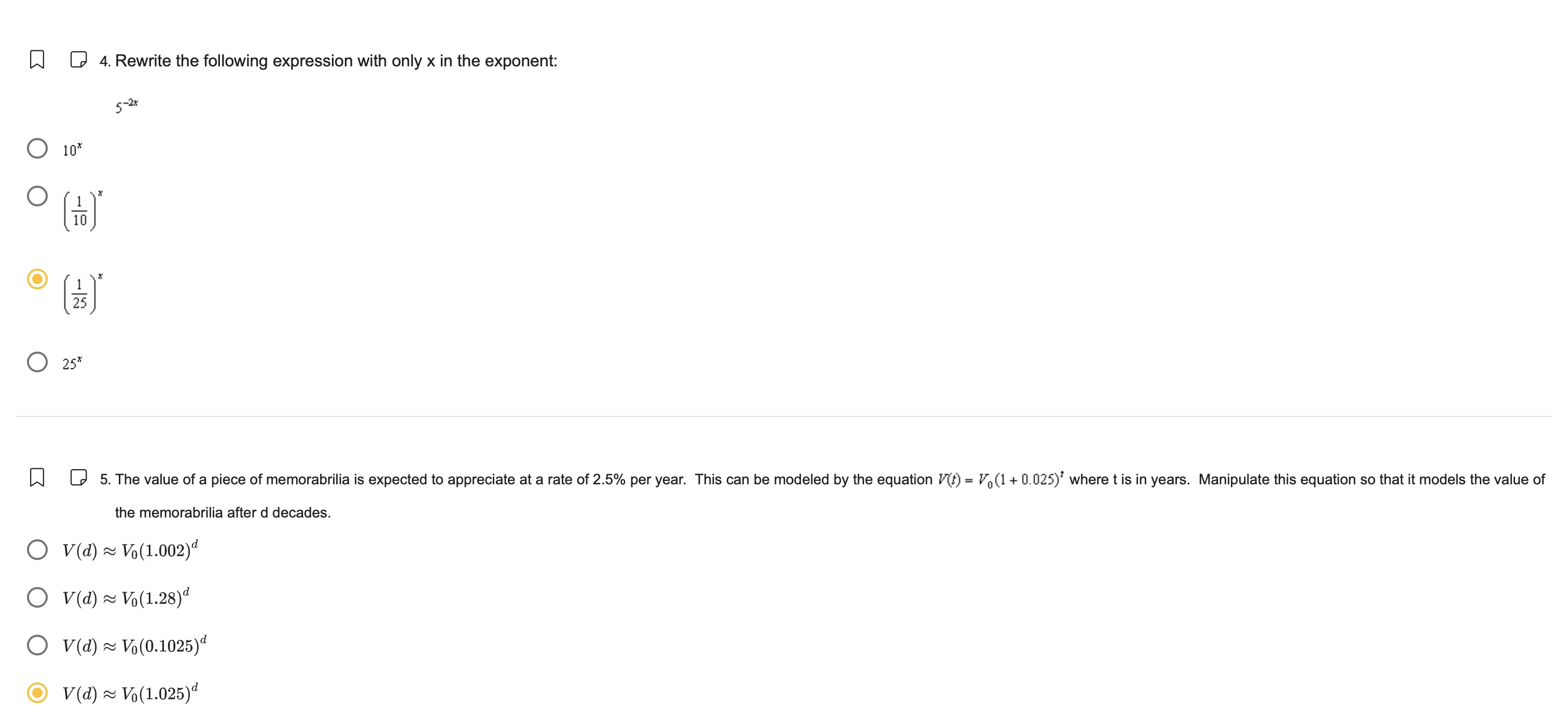 Which of the following equations has the same solution as O ~