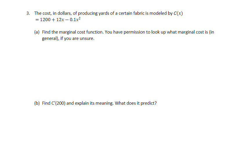 Please take the derivatives of the functions in a-c. Work must be