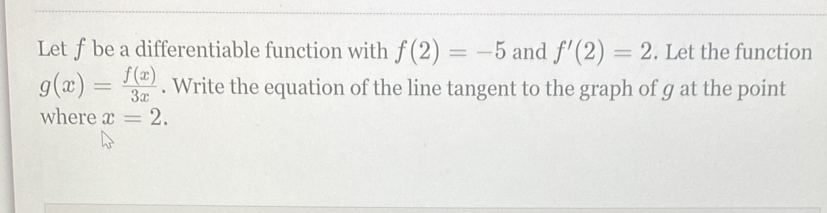 I need help solving this Let f be a differentiable function