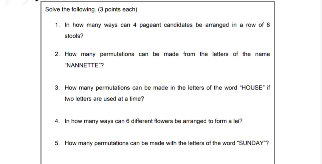 name \"NANNETTE\"? How many permutations can be made in the letters of