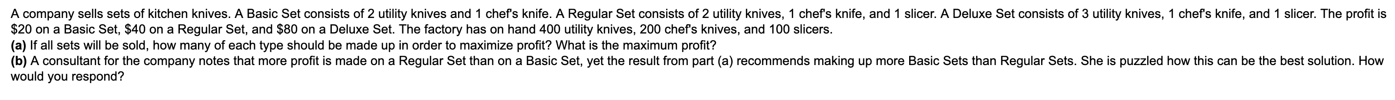 Sets. What is the objective function? 2 = x1 + x2 +