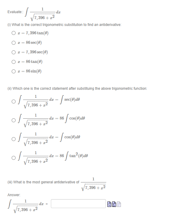 Vz2 - 8, 281 de = 1 912 sec2 (0) tan(0) de