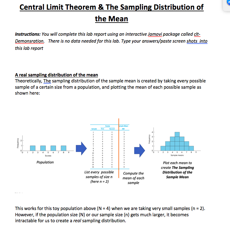 PLEASE HELP WITH MY STATISTICS LABThis lab is on Central Limit