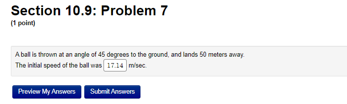 to gravity is 9.8 m/ sec?. (a) The range of the projectile