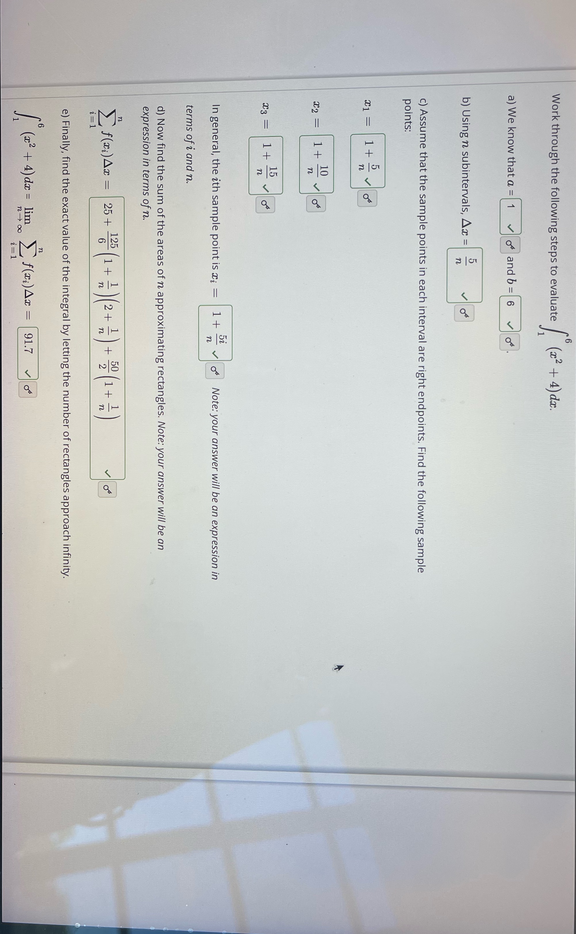 to evaluate (22 + 4) dx. a ) We know that a