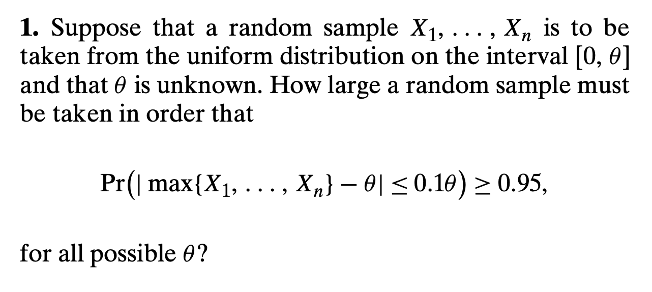 Xn is to be taken from the uniform distribution on the interval