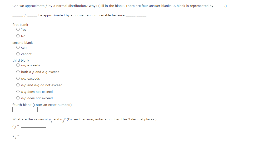 There are four answer blanks. A blank is represented by -. )