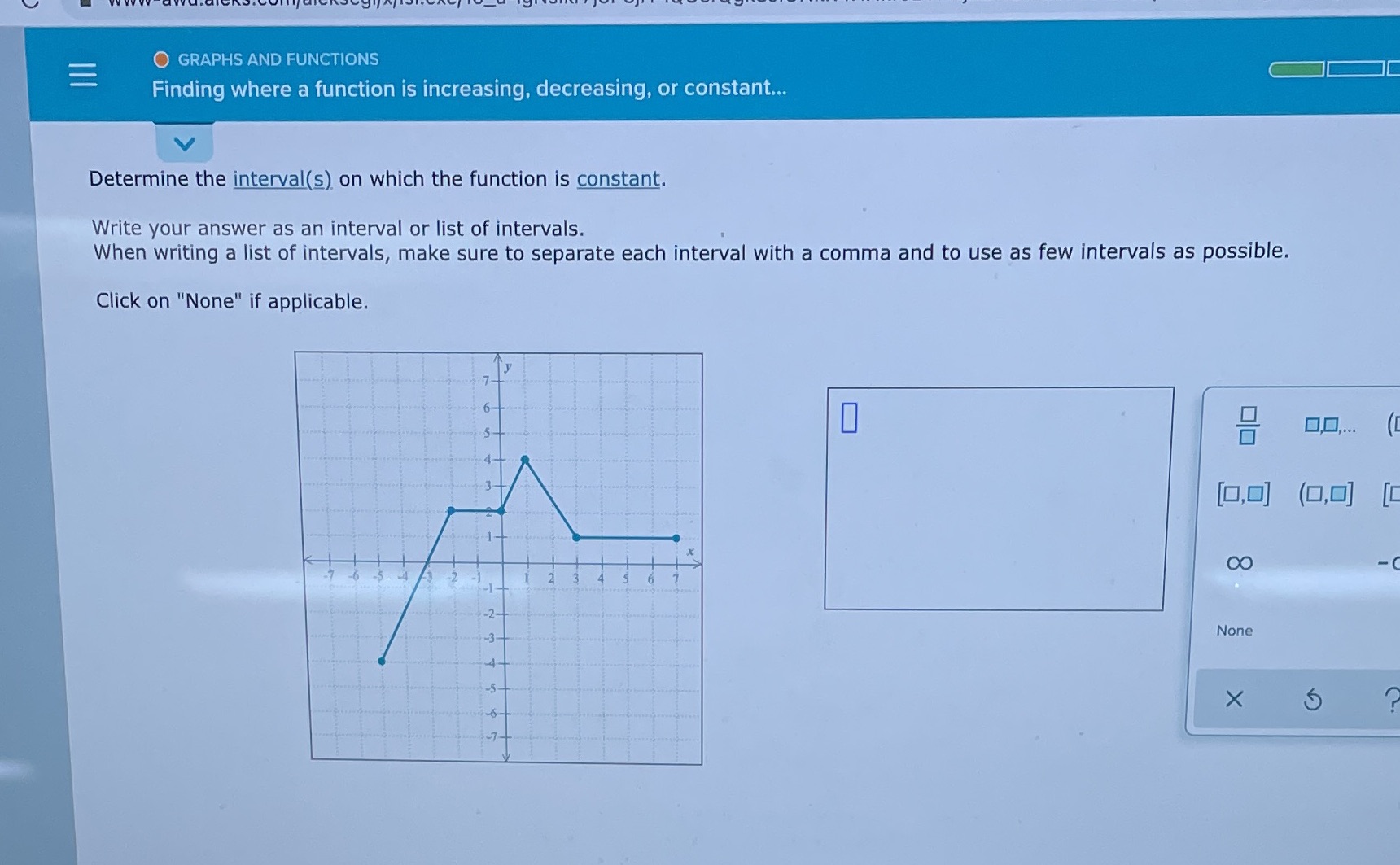  O GRAPHS AND FUNCTIONS Finding where a function is increasing, decreasing,