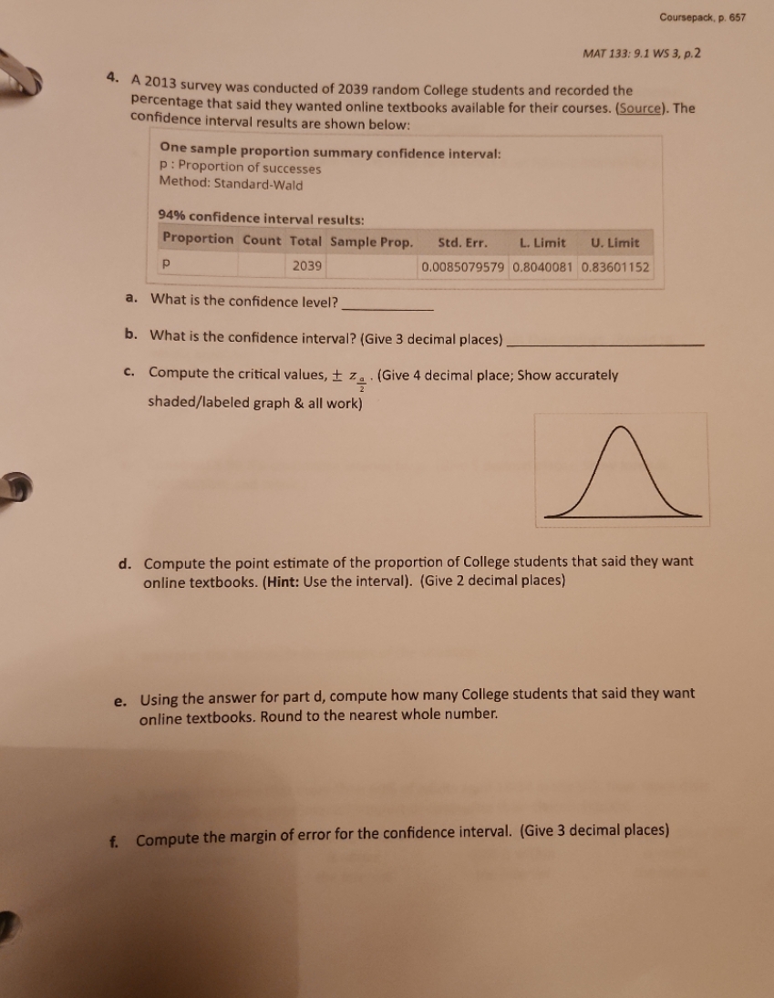 WS 3, p.2 4. A 2013 survey was conducted of 2039 random