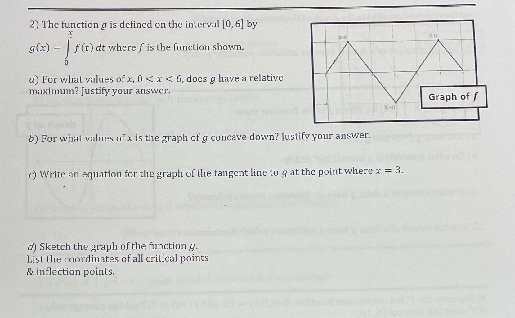 defined on the interval [0, 6] by (2.1) (31) g(x) = |