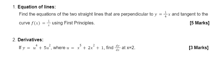 (make sure to include 1s derivative test if necessary). Please show all